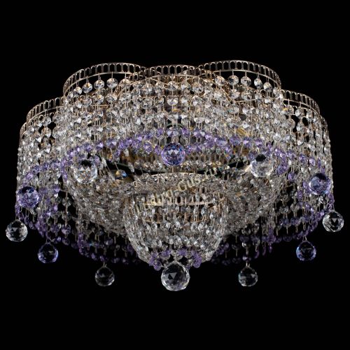 Люстра Камелия №4 фиолетовая в Химках Гусь Хрустальный