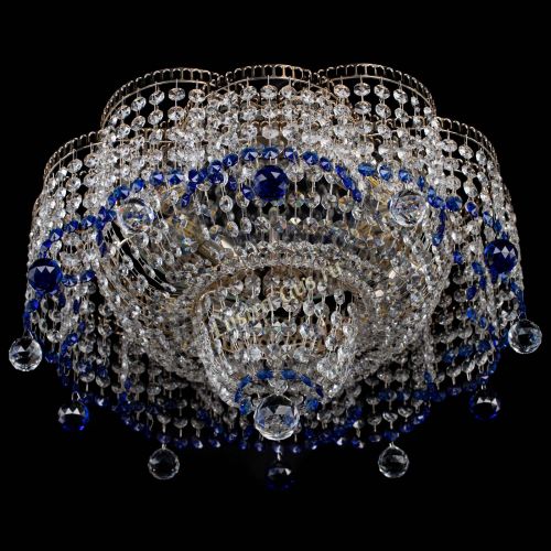 Люстра Камелия №4 синяя в Химках Гусь Хрустальный