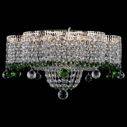 Люстра Камелия №4 зеленая в Химках Гусь Хрустальный
