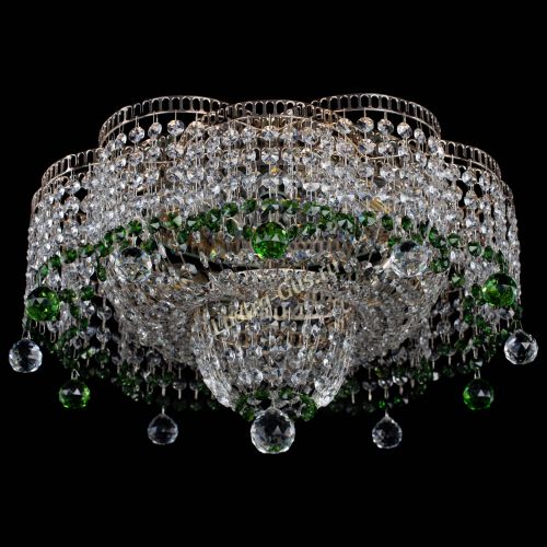Люстра Камелия №4 зеленая в Химках Гусь Хрустальный