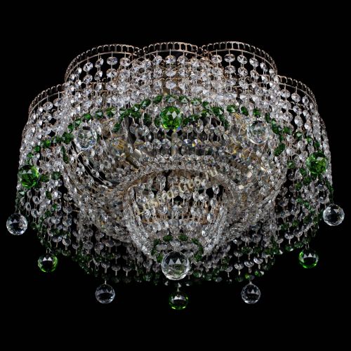 Люстра Камелия №4 зеленая в Химках Гусь Хрустальный