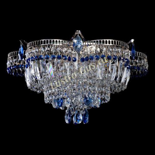 Люстра Камея №1 - 3 лампы синяя в Химках Гусь Хрустальный