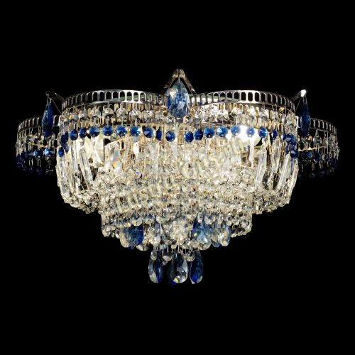 Люстра Камея №1 - 3 лампы синяя в Химках Гусь Хрустальный