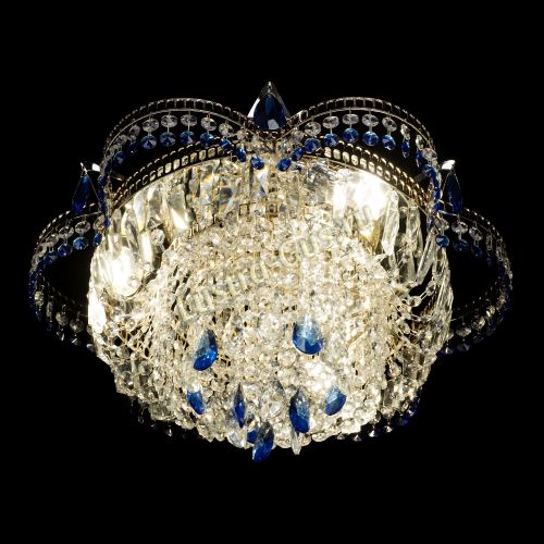 Люстра Камея №1 - 3 лампы синяя в Химках Гусь Хрустальный