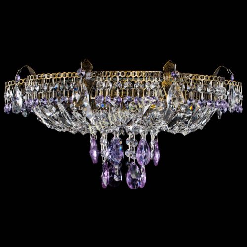 Люстра Камея №4 под бронзу фиолетовая в Химках Гусь Хрустальный