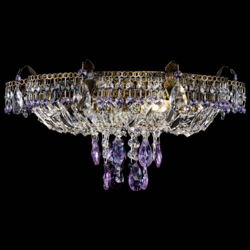 Люстра Камея №4 под бронзу фиолетовая в Химках Гусь Хрустальный