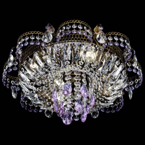 Люстра Камея №4 под бронзу фиолетовая в Химках Гусь Хрустальный