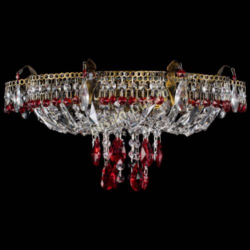 Люстра Камея №4 под бронзу красная в Химках Гусь Хрустальный