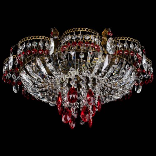 Люстра Камея №4 под бронзу красная в Химках Гусь Хрустальный