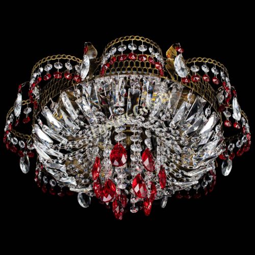 Люстра Камея №4 под бронзу красная в Химках Гусь Хрустальный