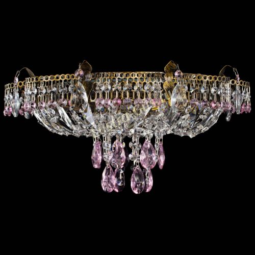 Люстра Камея №4 под бронзу розовая в Химках Гусь Хрустальный