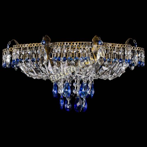 Люстра Камея №4 под бронзу синяя в Химках Гусь Хрустальный