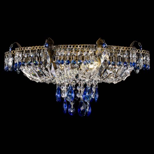 Люстра Камея №4 под бронзу синяя в Химках Гусь Хрустальный