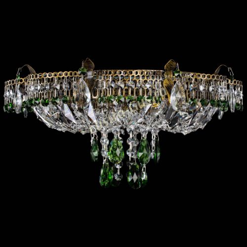 Люстра Камея №4 под бронзу зеленая в Химках Гусь Хрустальный