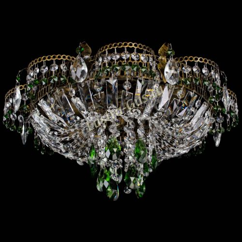 Люстра Камея №4 под бронзу зеленая в Химках Гусь Хрустальный