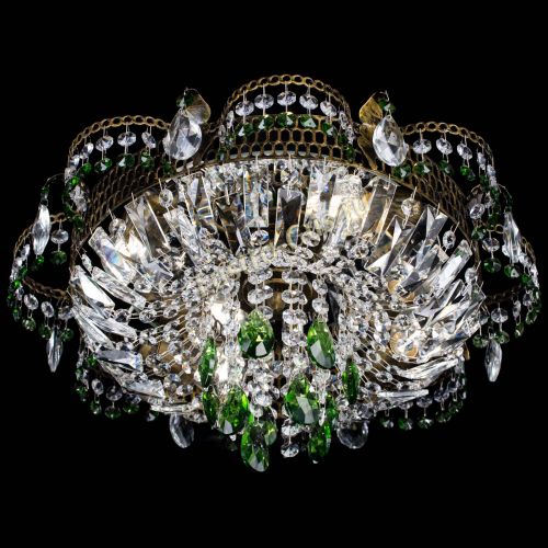 Люстра Камея №4 под бронзу зеленая в Химках Гусь Хрустальный