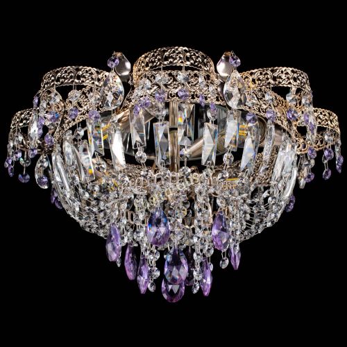 Люстра Камея Флора №4 фиолетовая в Химках Гусь Хрустальный