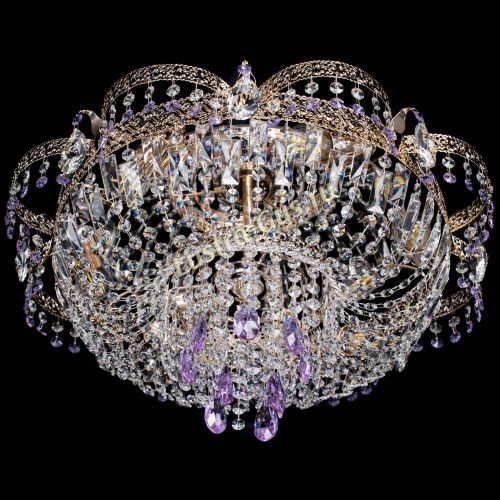 Люстра Камея Флора Журавлик №6 фиолетовая в Химках Гусь Хрустальный