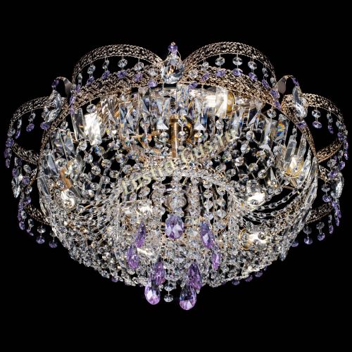 Люстра Камея Флора Журавлик №6 фиолетовая в Химках Гусь Хрустальный