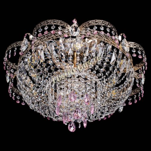 Люстра Камея Флора Журавлик №6 розовая в Химках Гусь Хрустальный