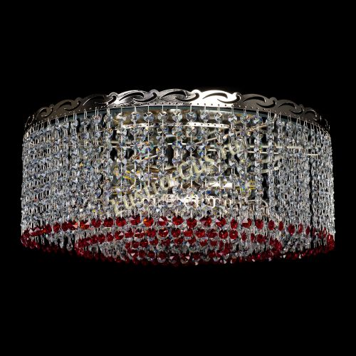 Люстра Капель оптикон №2 красная в Химках Гусь Хрустальный