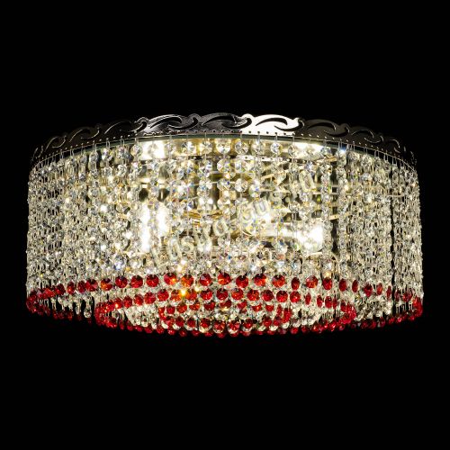 Люстра Капель оптикон №2 красная в Химках Гусь Хрустальный