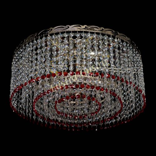 Люстра Капель оптикон №2 красная в Химках Гусь Хрустальный