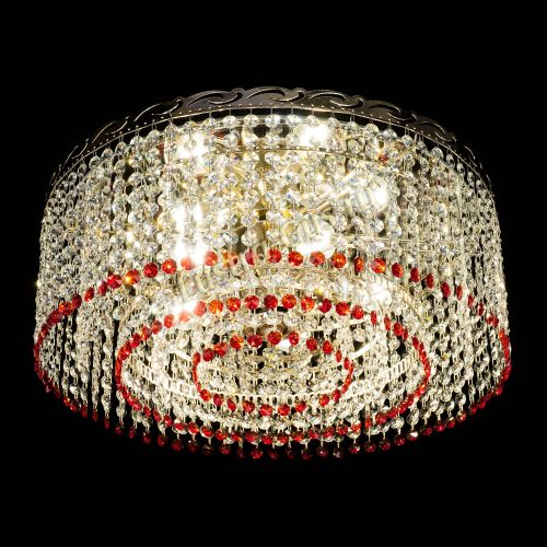 Люстра Капель оптикон №2 красная в Химках Гусь Хрустальный