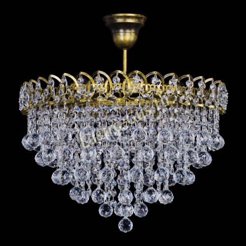 Люстра Капель Пирамида Шар 30 с подвесом под бронзу в Химках Гусь Хрустальный