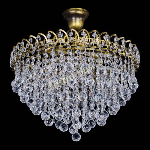 Люстра Капель Пирамида Шар 30 с подвесом под бронзу в Химках Гусь Хрустальный