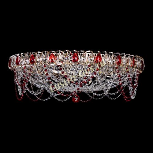 Люстра Каскад Ажур 700 мм красный в Химках Гусь Хрустальный