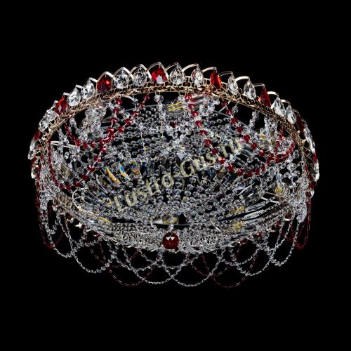 Люстра Каскад Ажур 700 мм красный в Химках Гусь Хрустальный