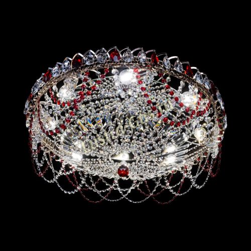 Люстра Каскад Ажур 700 мм красный в Химках Гусь Хрустальный