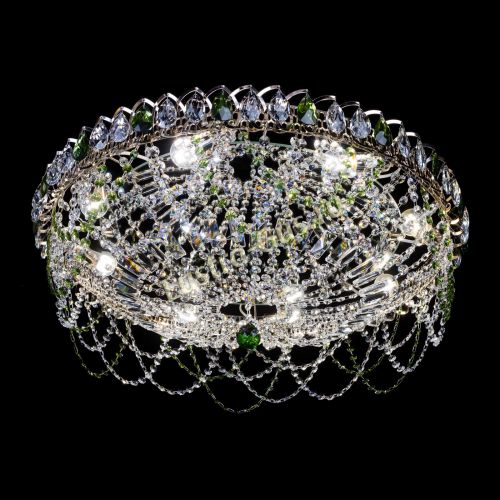 Люстра Каскад Ажур 700 мм зеленый в Химках Гусь Хрустальный