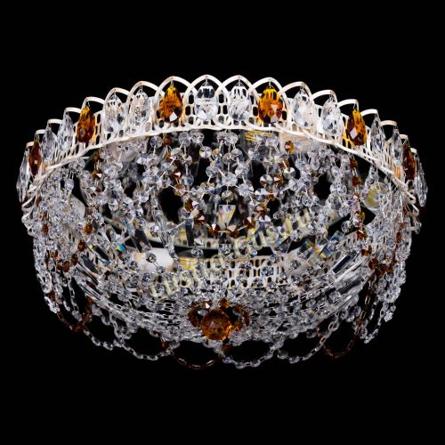 Люстра Каскад Ажур Чайная белая в Химках Гусь Хрустальный