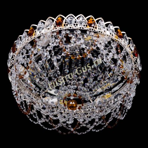 Люстра Каскад Ажур Чайная белая в Химках Гусь Хрустальный