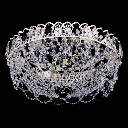 Люстра Каскад Ажур Черная белая в Химках Гусь Хрустальный