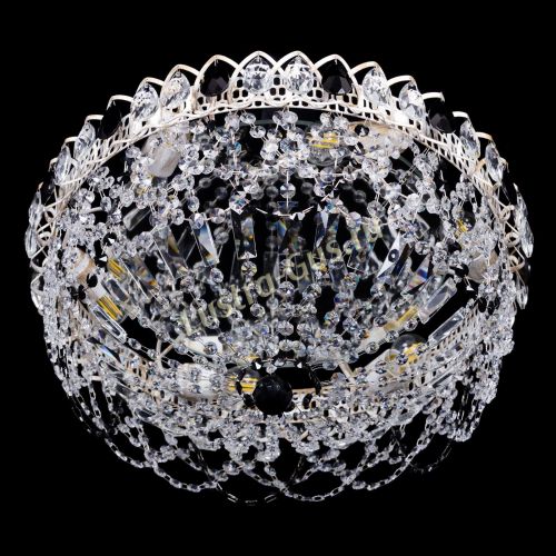 Люстра Каскад Ажур Черная белая в Химках Гусь Хрустальный