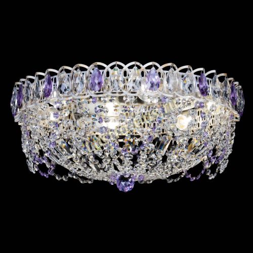 Люстра Каскад Ажур Фиолетовая белая в Химках Гусь Хрустальный