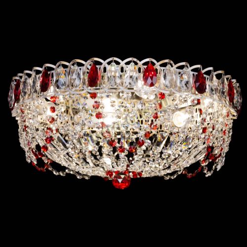 Люстра Каскад Ажур Красная белая в Химках Гусь Хрустальный
