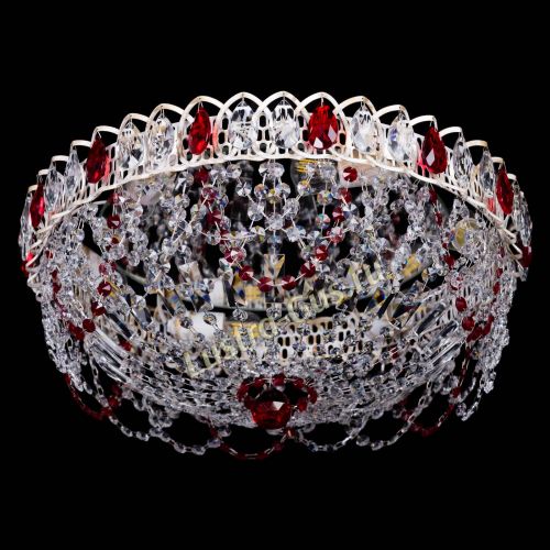 Люстра Каскад Ажур Красная белая в Химках Гусь Хрустальный