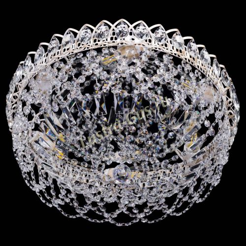 Люстра Каскад Ажур белая в Химках Гусь Хрустальный