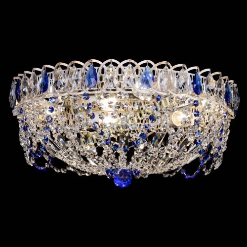 Люстра Каскад Ажур Синяя белая в Химках Гусь Хрустальный