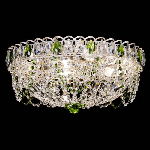 Люстра Каскад Ажур Зеленая белая в Химках Гусь Хрустальный