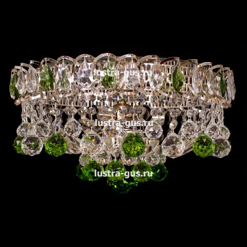 Люстра Катерина Шар Журавлик зеленая в Химках Гусь Хрустальный
