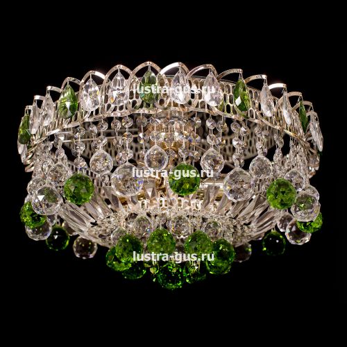 Люстра Катерина Шар Журавлик зеленая в Химках Гусь Хрустальный