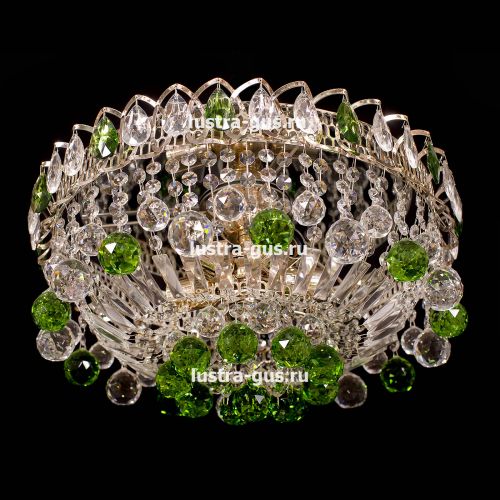 Люстра Катерина Шар Журавлик зеленая в Химках Гусь Хрустальный