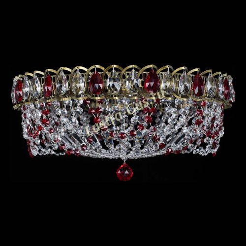 Люстра Хрустальный Каскад Ажур под бронзу Красная в Химках Гусь Хрустальный