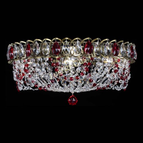 Люстра Хрустальный Каскад Ажур под бронзу Красная в Химках Гусь Хрустальный