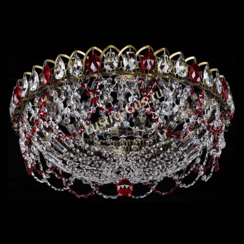 Люстра Хрустальный Каскад Ажур под бронзу Красная в Химках Гусь Хрустальный